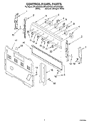 CONTROL PANEL Diagram and Parts List for RF3020XKN0  Whirlpool Range