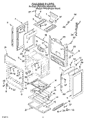 CHASSIS Diagram and Parts List for SF380LEKQ0  Whirlpool Range
