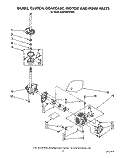BRAKE, CLUTCH, GEARCASE, MOTOR AND PUMP Diagram and Parts List for KAWE860WWH2  KitchenAid Washer
