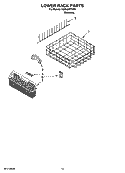 LOWER RACK PARTS, OPTIONAL PARTS (NOT INCLUDED) Diagram and Parts List for KUDL03ITSS0  KitchenAid Dishwasher