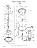 BASKET AND TUB PARTS Diagram and Parts List for 2DWTW4840YW0  Whirlpool Washer