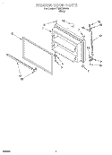 FREEZER DOOR Diagram and Parts List for RT18ECRFW03  Roper Refrigerator