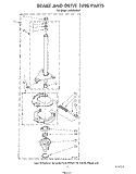BRAKE AND DRIVE TUBE Diagram and Parts List for LA5000XSW1  Whirlpool Washer