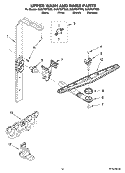 UPPER WASH AND RINSE PARTS Diagram and Parts List for GU2370XTST0  Whirlpool Dishwasher