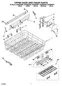 UPPER RACK AND TRACK PARTS Diagram and Parts List for GU2700XTSQ1  Whirlpool Dishwasher