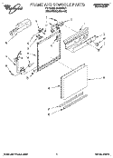 FRAME AND CONSOLE Diagram and Parts List for DU8000XB1  Whirlpool Dishwasher