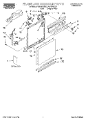 FRAME AND CONSOLE, LITERATURE Diagram and Parts List for RUD3000HB1  Roper Dishwasher