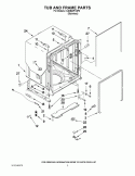 TUB AND FRAME PARTS Diagram and Parts List for KUDE40FXSP0  KitchenAid Dishwasher