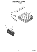 LOWER RACK PARTS, OPTIONAL PARTS (NOT INCLUDED) Diagram and Parts List for KUDX03FTSS0  KitchenAid Dishwasher