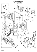 CABINET PARTS Diagram and Parts List for LGR3624PQ1  Whirlpool Dryer