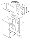 DOOR Diagram and Parts List for ET8RHMXKT02  Whirlpool Refrigerator