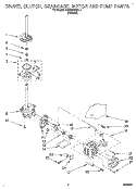 BRAKE, CLUTCH, GEARCASE, MOTOR AND PUMP Diagram and Parts List for KAWE578BAL1  KitchenAid Washer