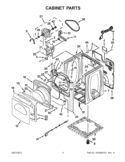 CABINET PARTS Diagram and Parts List for WGD8600YW3  Whirlpool Dryer