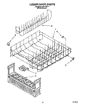 LOWER RACK Diagram and Parts List for KUDA23ZY1  KitchenAid Dishwasher
