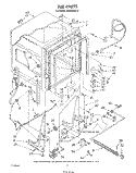 TUB , LITERATURE AND OPTIONAL Diagram and Parts List for DU9000XR3  Whirlpool Dishwasher