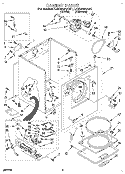 CABINET Diagram and Parts List for LGR4434AW1  Whirlpool Dryer