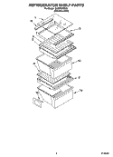 REFRIGERATOR SHELF PARTS Diagram and Parts List for ID2GFGXRS00  Whirlpool Refrigerator