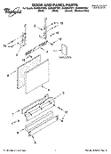DOOR AND PANEL PARTS Diagram and Parts List for GU2600XTPB1  Whirlpool Dishwasher