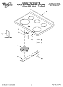 COOKTOP PARTS Diagram and Parts List for GR470LXMB0  Whirlpool Range