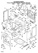 CHASSIS PARTS Diagram and Parts List for YKERA205PB2  KitchenAid Range