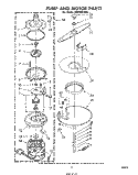 PUMP AND MOTOR Diagram and Parts List for SHF5801W0  Whirlpool Dishwasher