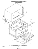 CABINET AND HINGE Diagram and Parts List for MW8700XR0  Whirlpool Microwave