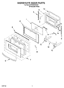 MICROWAVE DOOR Diagram and Parts List for KEMS308GSS2  KitchenAid Microwave Oven Combo