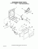 DISPENSER FRONT PARTS Diagram and Parts List for KSRX25FVMS02  KitchenAid Refrigerator