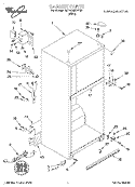 CABINET Diagram and Parts List for 3ET18GMXFW03  Whirlpool Refrigerator