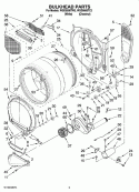 BULKHEAD PARTS Diagram and Parts List for WGD9500TW2  Whirlpool Dryer