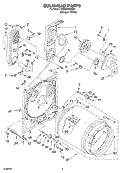 BULKHEAD PARTS Diagram and Parts List for CGDS563MQ0  Crosley Dryer