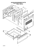 DOOR AND DRAWER Diagram and Parts List for FES355YW1  Roper Range