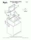 TOP AND CABINET PARTS Diagram and Parts List for 7MWTW9215YW0  Whirlpool Washer
