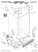 CABINET PARTS Diagram and Parts List for KSRG25FKBL02  KitchenAid Refrigerator