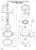 AGITATOR, BASKET AND TUB Diagram and Parts List for LSS7233AW1  Whirlpool Washer
