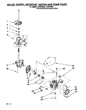 BRAKE, CLUTCH, GEARCASE, MOTOR & PUMP Diagram and Parts List for LSE9355BQ0  Whirlpool Washer