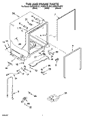 TUB AND FRAME PARTS Diagram and Parts List for KUDS01DLWH7  KitchenAid Dishwasher