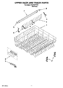 UPPER RACK AND TRACK PARTS Diagram and Parts List for KUDX03FTSS0  KitchenAid Dishwasher