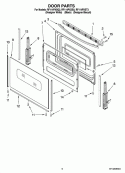 DOOR PARTS, OPTIONAL PARTS (NOT INCLUDED) Diagram and Parts List for RF114PXSB3  Whirlpool Range