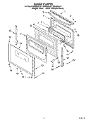 DOOR PARTS, MISCELLANEOUS PARTS Diagram and Parts List for GS460LELT1  Whirlpool Range