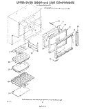 UPPER OVEN DOOR AND UNIT Diagram and Parts List for RE963PXPT1  Whirlpool Range