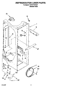 REFRIGERATOR LINER PARTS Diagram and Parts List for 7GS6SHEXMS01  Whirlpool Refrigerator