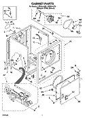 CABINET PARTS Diagram and Parts List for LGR5644JT3  Whirlpool Dryer