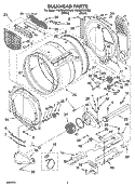 BULKHEAD PARTS Diagram and Parts List for YWED8300SW0  Whirlpool Dryer