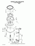 BASKET AND TUB PARTS Diagram and Parts List for 7MWTW5500XW0  Whirlpool Washer