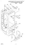 REFRIGERATOR LINER Diagram and Parts List for 4YED27DQFW00  Whirlpool Refrigerator