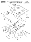 COOKTOP AND MANIFOLD, LITERATURE Diagram and Parts List for FGP210EQ3  Roper Range