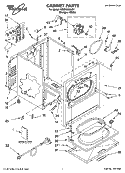 CABINET PARTS Diagram and Parts List for YGEX9868JQ1  Whirlpool Dryer