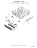 LOWER RACK PARTS Diagram and Parts List for WDF730PAYT1  Whirlpool Dishwasher