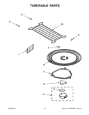 TURNTABLE PARTS Diagram and Parts List for KHMS2040WBL2  KitchenAid Microwave